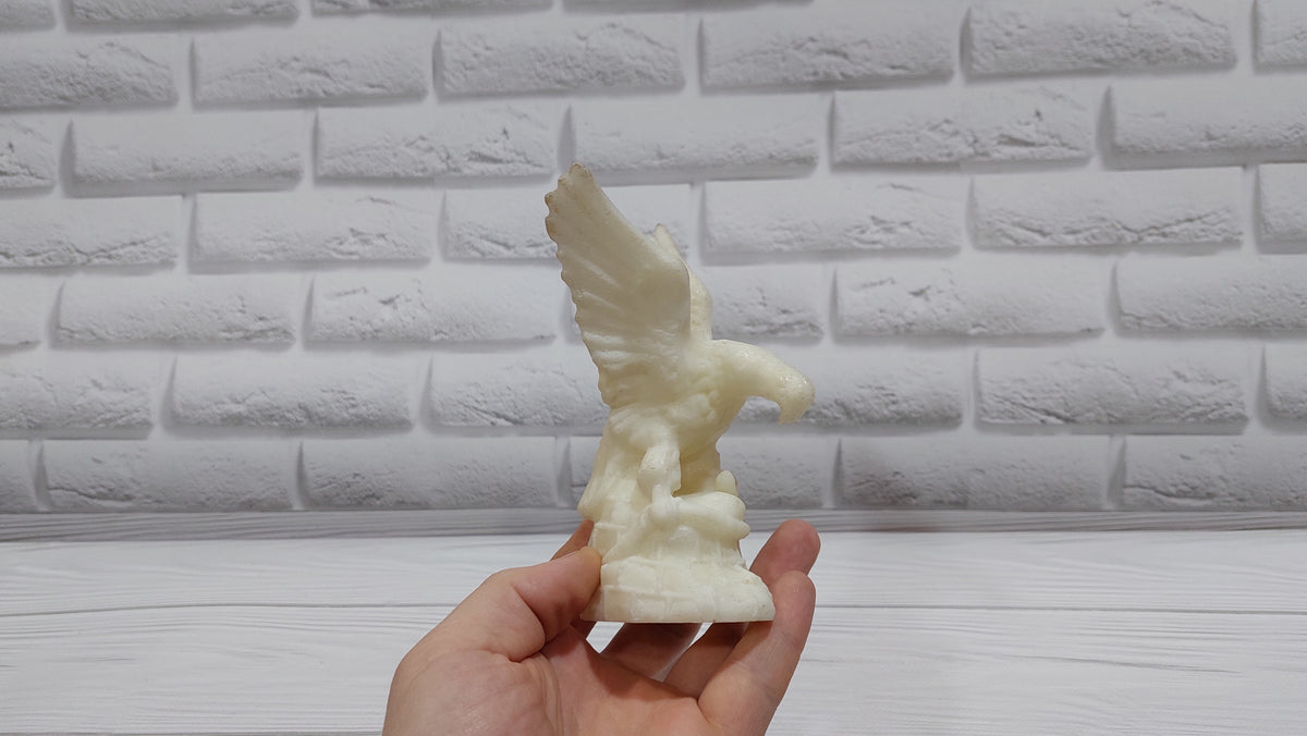 vintage eagle figurine Luminescent eagle Eagle and snake figurine