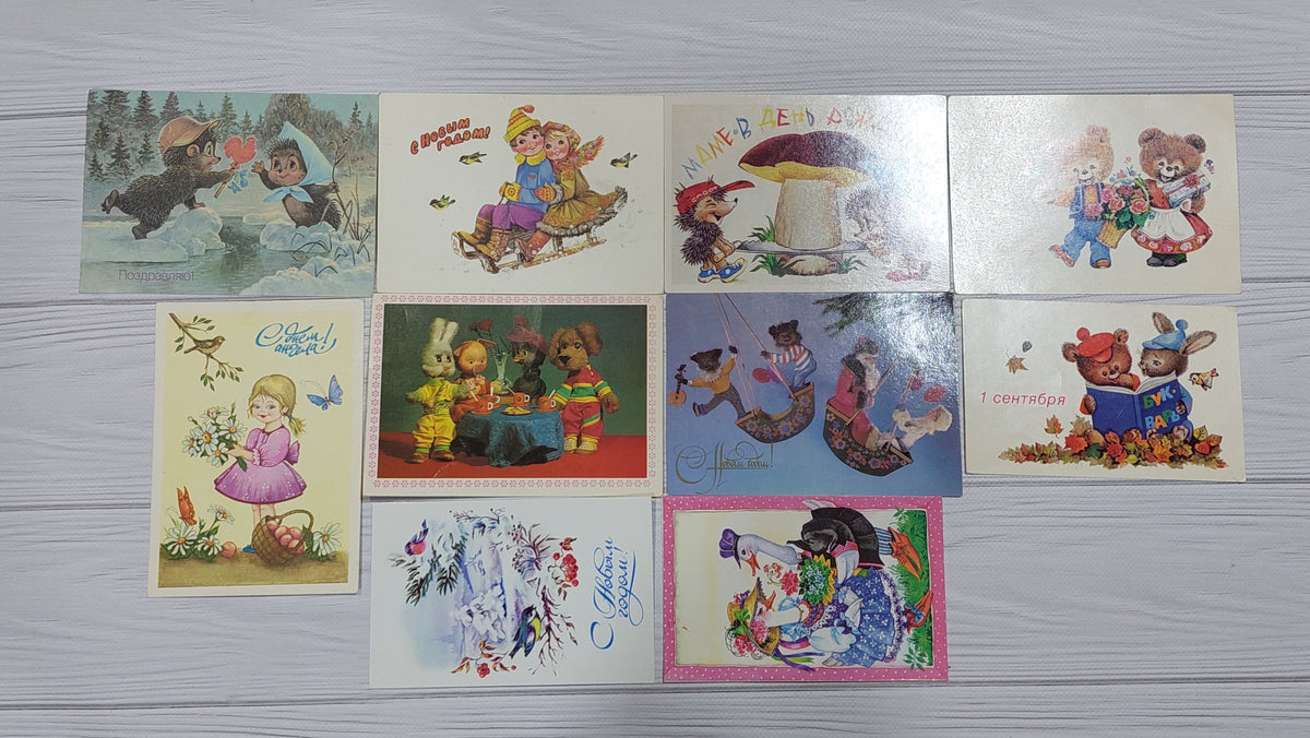 Vintage greeting cards from the 80s 30 pieces