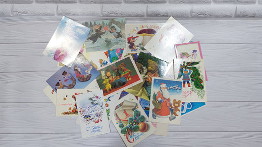 Vintage greeting cards from the 80s 30 pieces