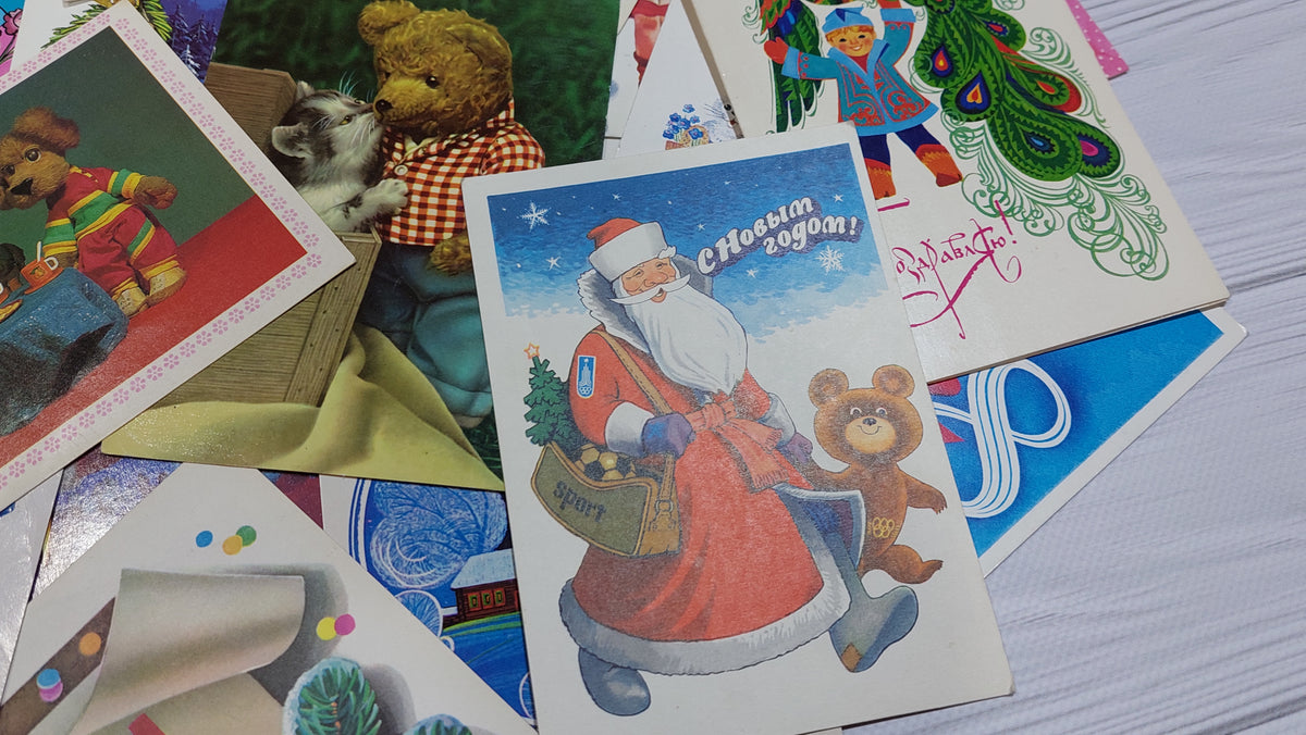Vintage greeting cards from the 80s 30 pieces