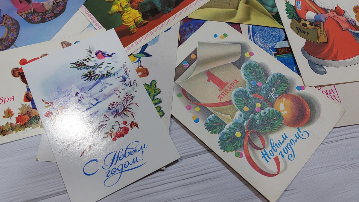 Vintage greeting cards from the 80s 30 pieces