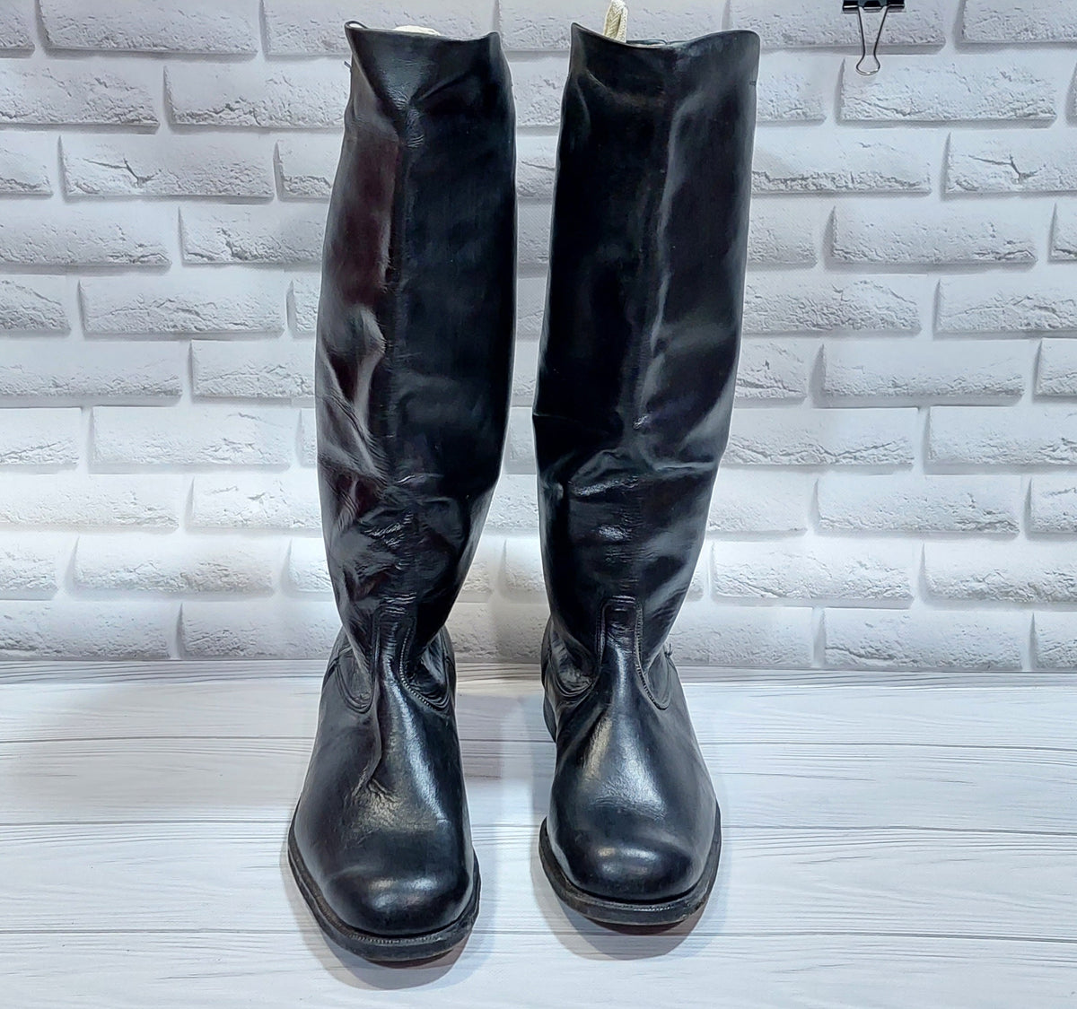 Vintage Soviet chrome-plated officer boots, size 43.