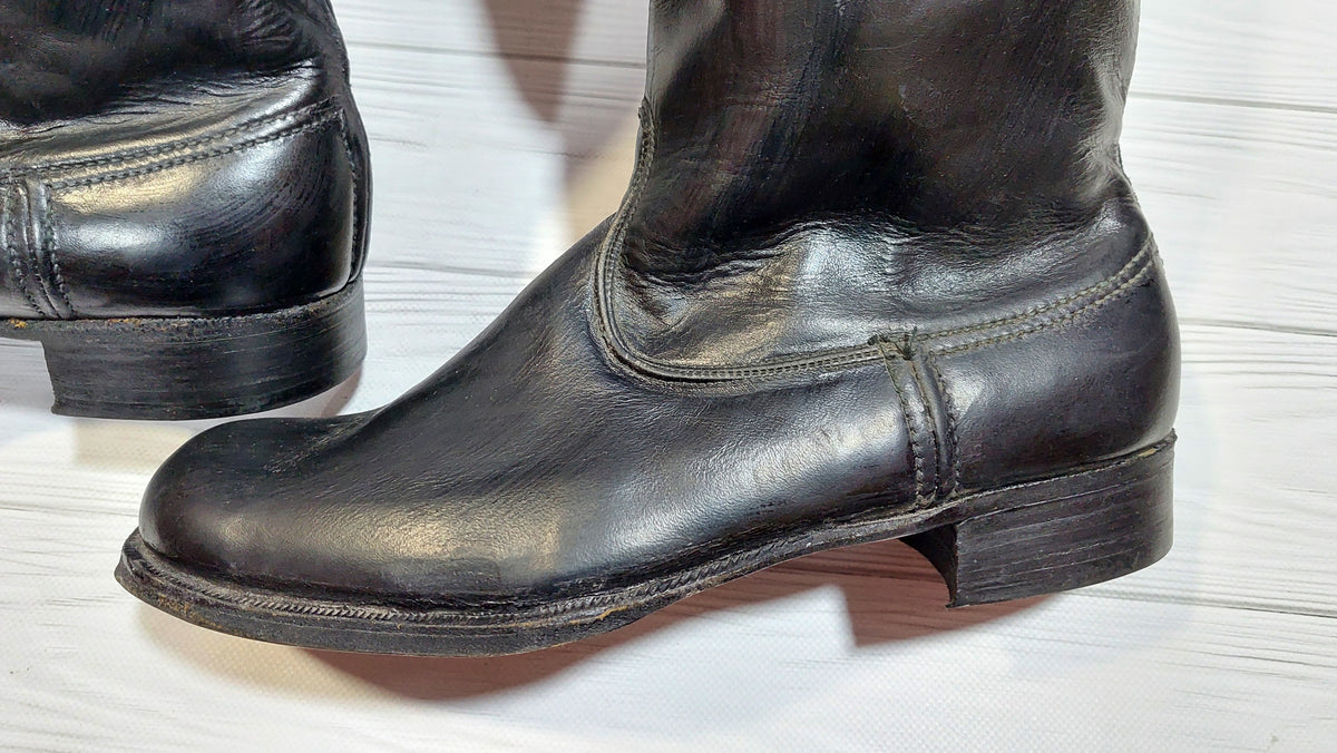 Vintage Soviet chrome-plated officer boots, size 43.
