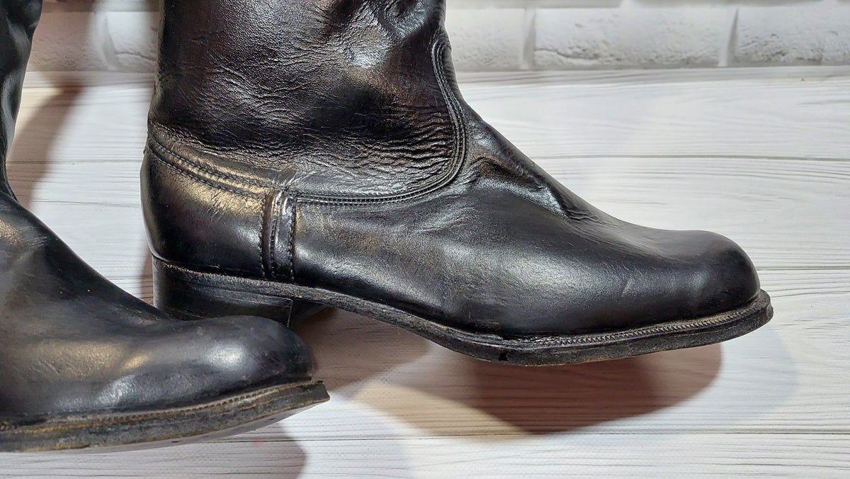 Vintage Soviet chrome-plated officer boots, size 43.