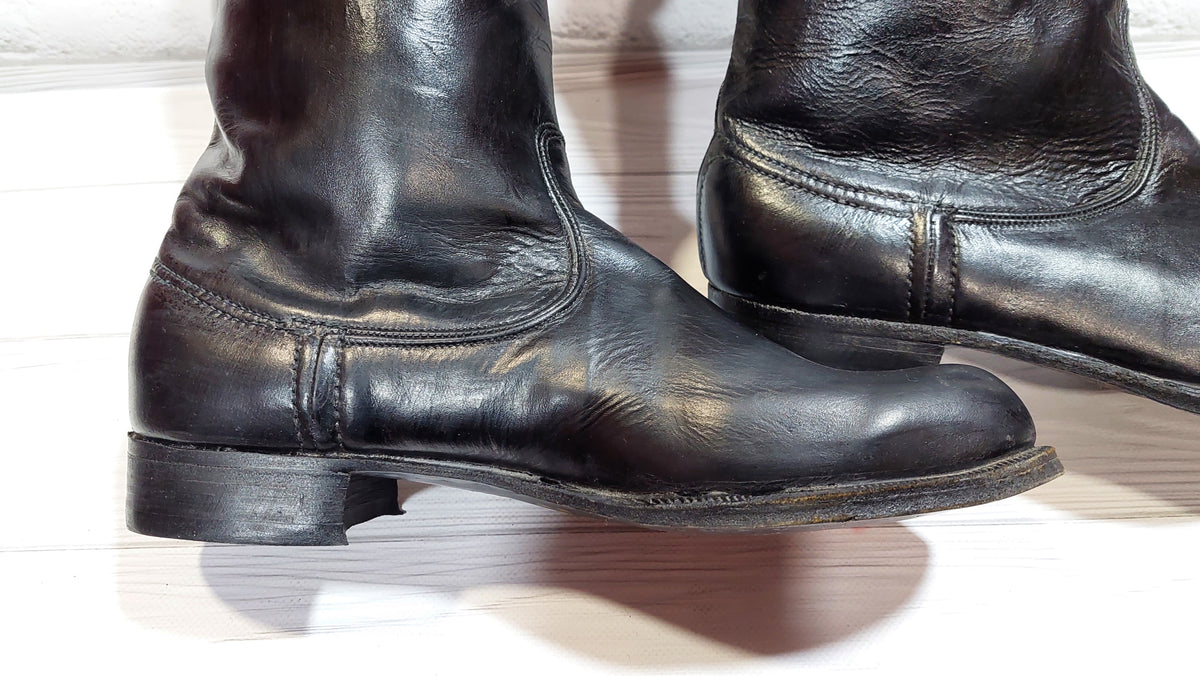Vintage Soviet chrome-plated officer boots, size 43.