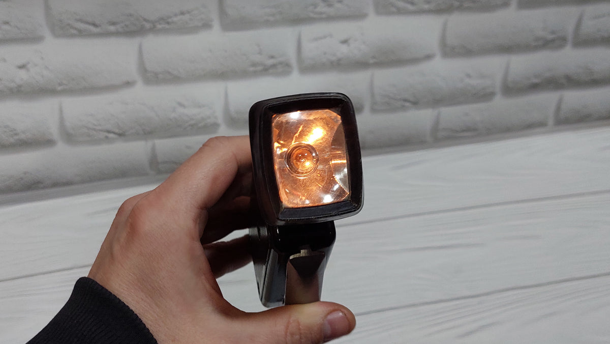 FLASHLIGHT. Vintage mechanical ZIP flashlight, electrodynamic carbolite flashlight.