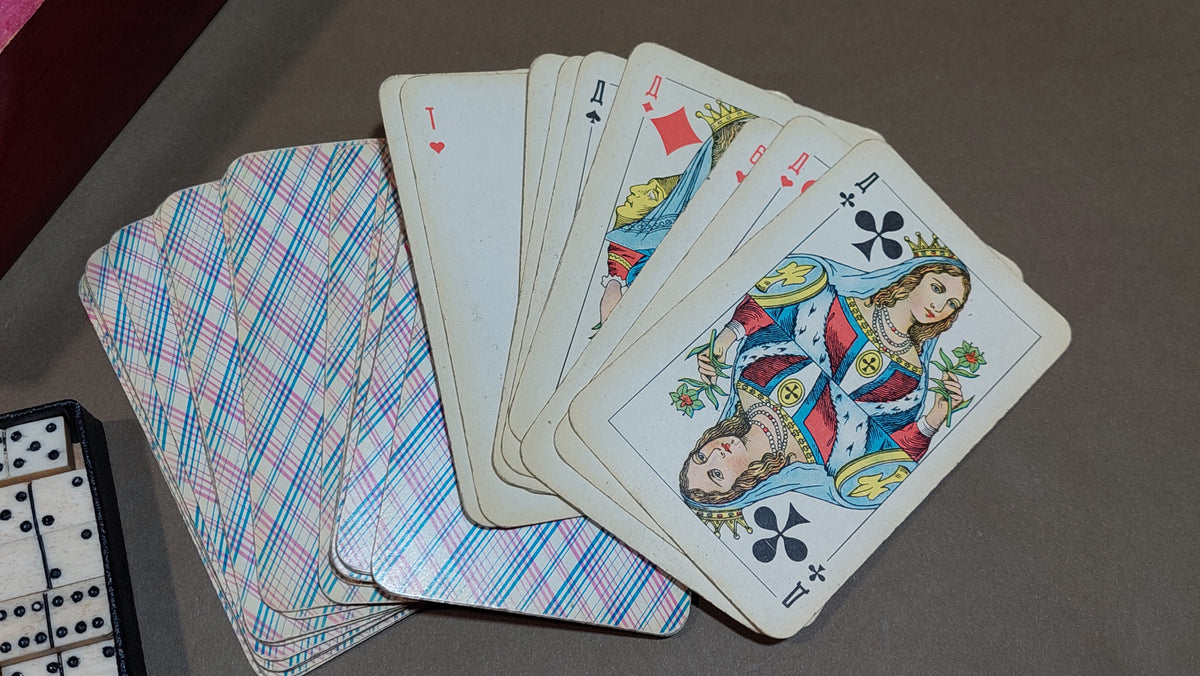 Vintage box for cards and small dominoes.
