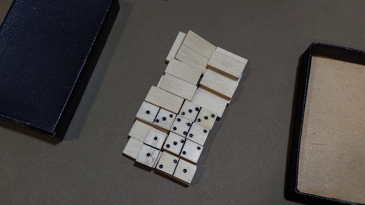 Vintage box for cards and small dominoes.