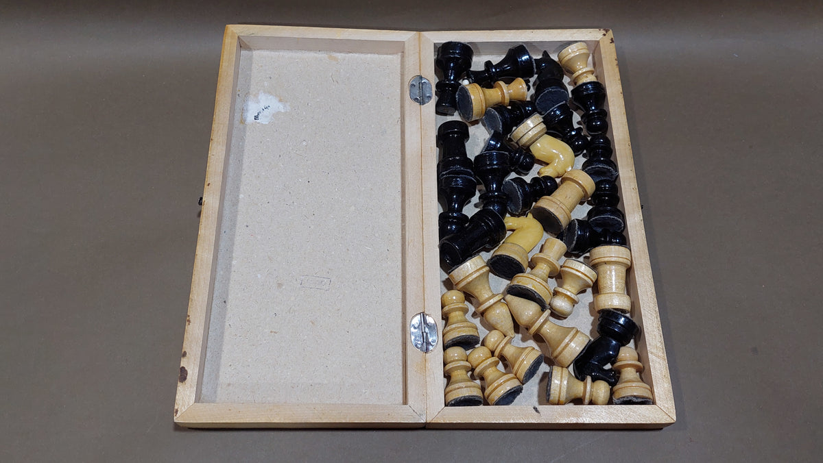 Nice old classic Soviet wooden chess set, vintage USSR antique from the 1980s.