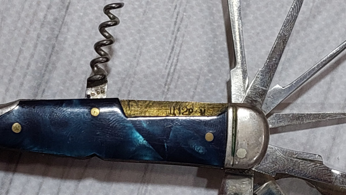 Soviet vintage folding knife multitool, USSR folding knife, produced by the Soviet Vorsma plant, tourist knife.