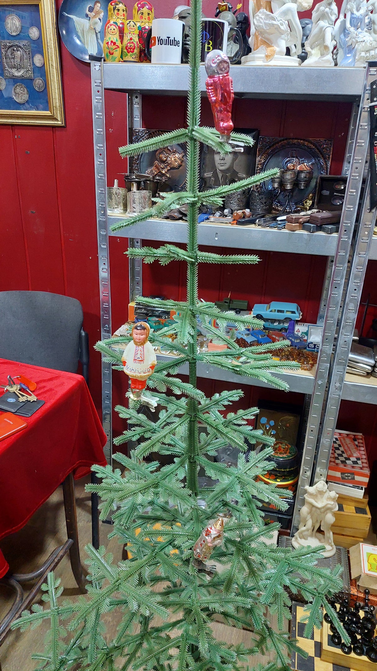 Christmas tree Soviet plastic Christmas tree of the eighties Vintage Christmas tree.
