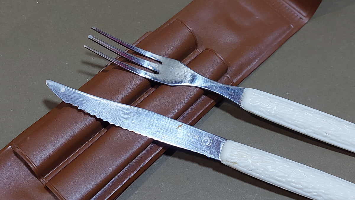 tourist set traveler's set fork and knife. Vintage.