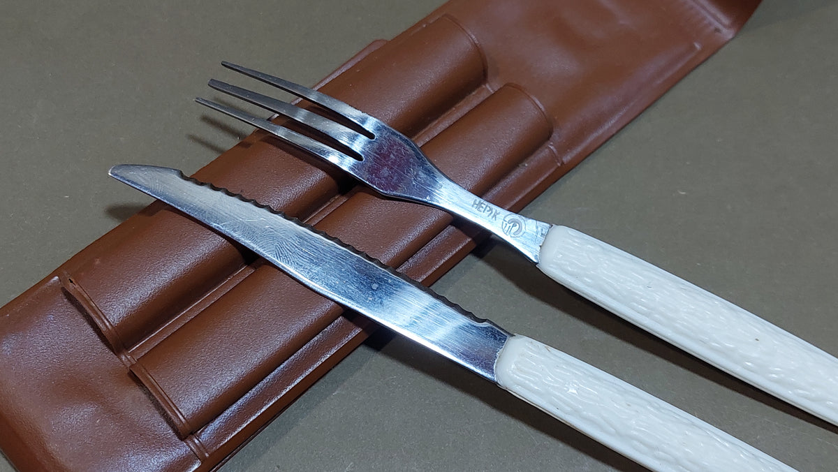 tourist set traveler's set fork and knife. Vintage.