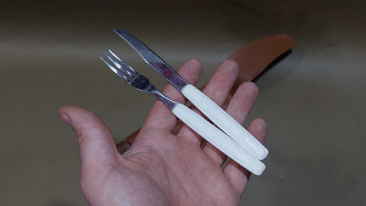 tourist set traveler's set fork and knife. Vintage.