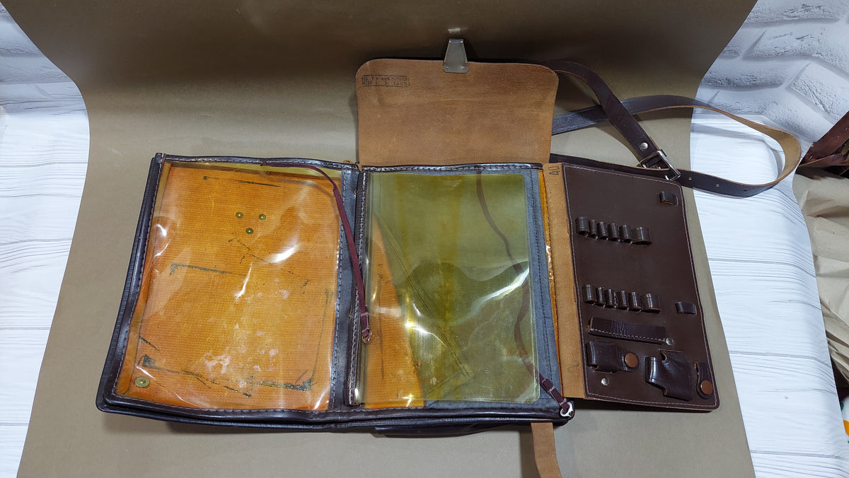 Officer's leather bag-tablet for documents, maps, compass and other accessories. Used by officers of the Soviet Army.