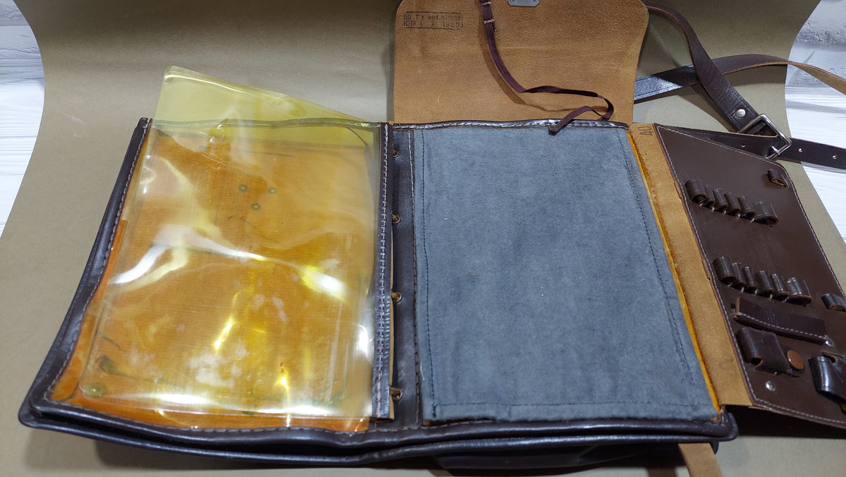 Officer's leather bag-tablet for documents, maps, compass and other accessories. Used by officers of the Soviet Army.