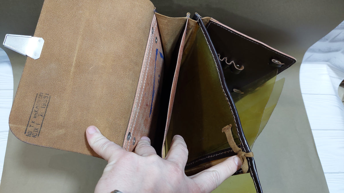 Officer's leather bag-tablet for documents, maps, compass and other accessories. Used by officers of the Soviet Army.