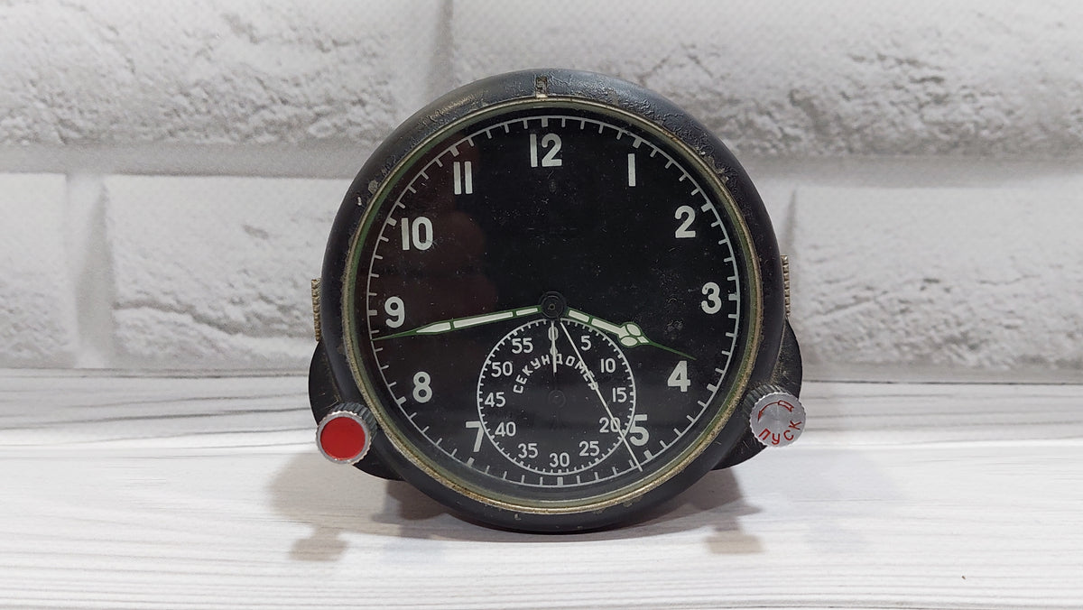 Rare Original Soviet Military Aviation Jet Watch ChP-60 Airplane Clock Stopwatch Chronograph USSR Vintage Soviet Cockpit Clock