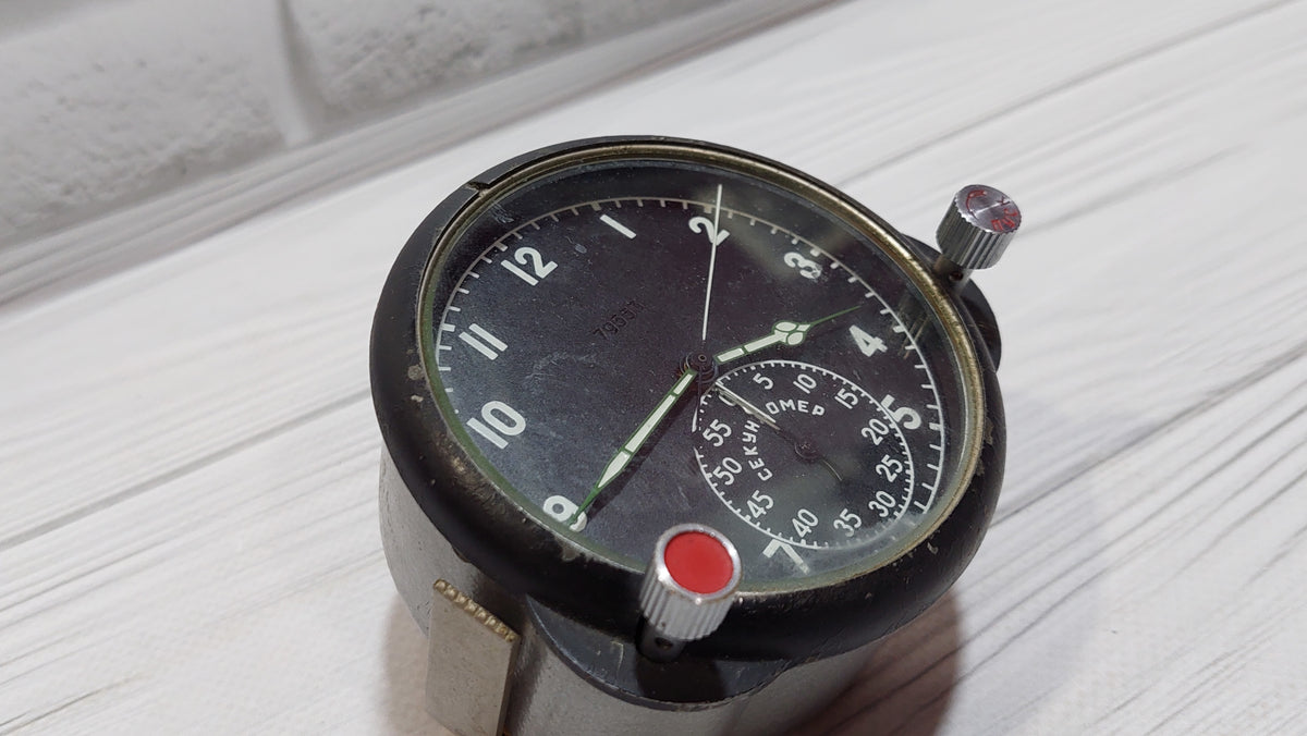 Rare Original Soviet Military Aviation Jet Watch ChP-60 Airplane Clock Stopwatch Chronograph USSR Vintage Soviet Cockpit Clock