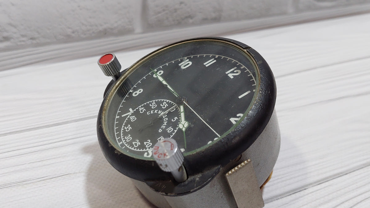 Rare Original Soviet Military Aviation Jet Watch ChP-60 Airplane Clock Stopwatch Chronograph USSR Vintage Soviet Cockpit Clock