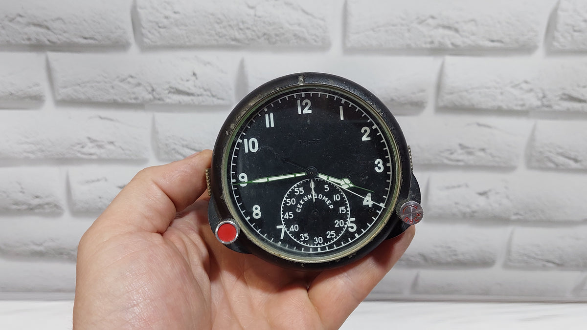 Rare Original Soviet Military Aviation Jet Watch ChP-60 Airplane Clock Stopwatch Chronograph USSR Vintage Soviet Cockpit Clock