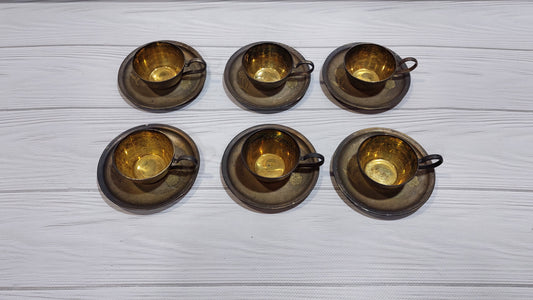 coffee service with silver and gold plated