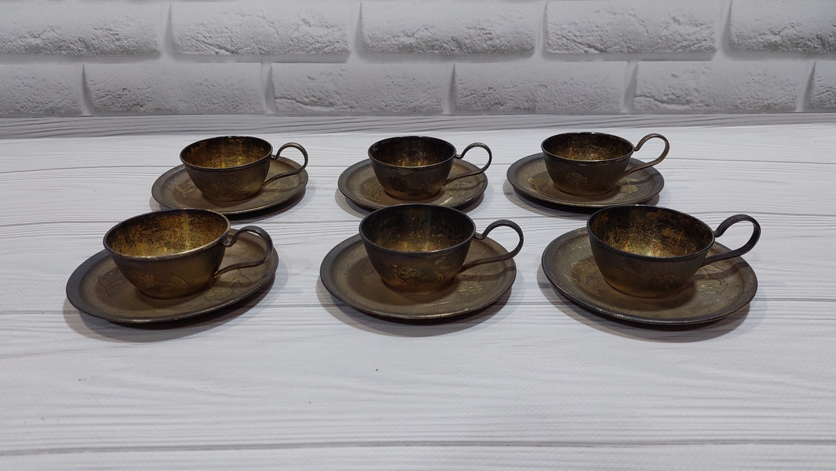 coffee service with silver and gold plated