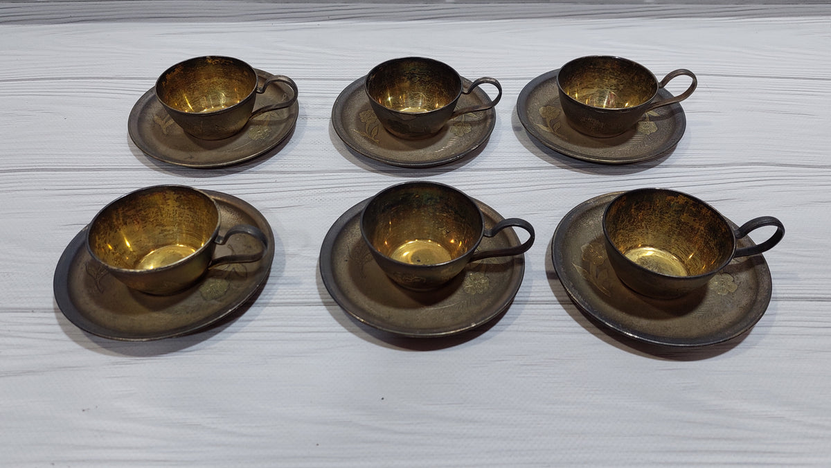 coffee service with silver and gold plated