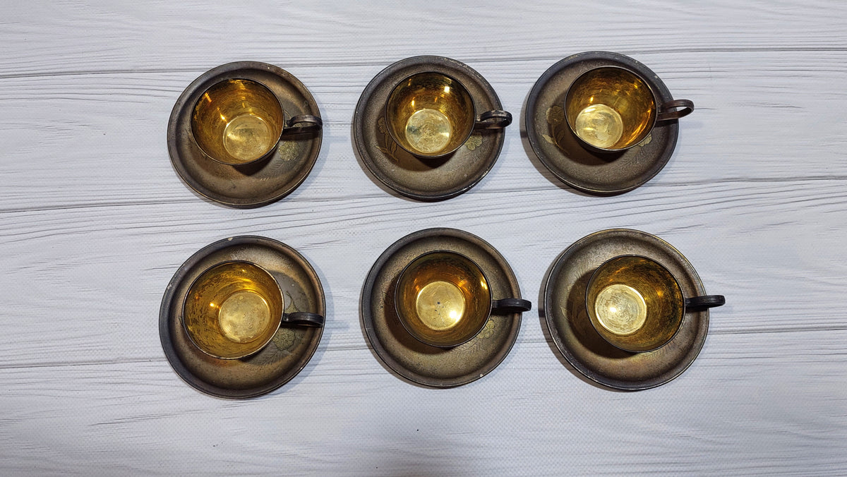 coffee service with silver and gold plated