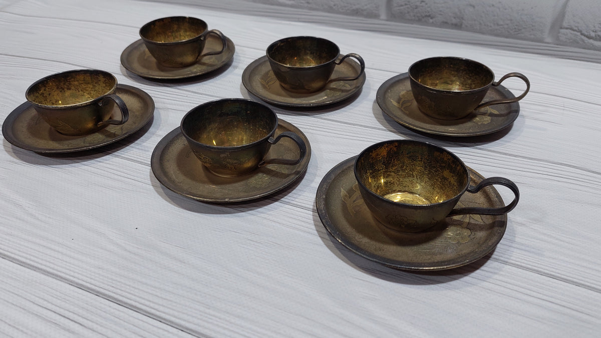 coffee service with silver and gold plated