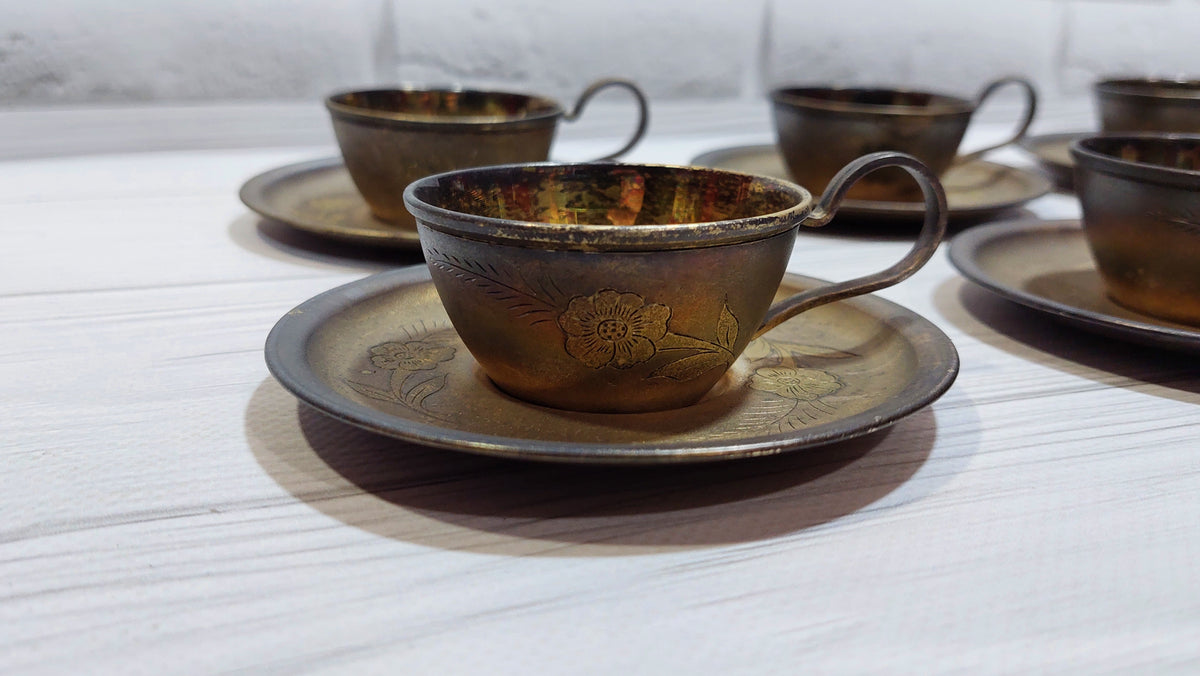 coffee service with silver and gold plated