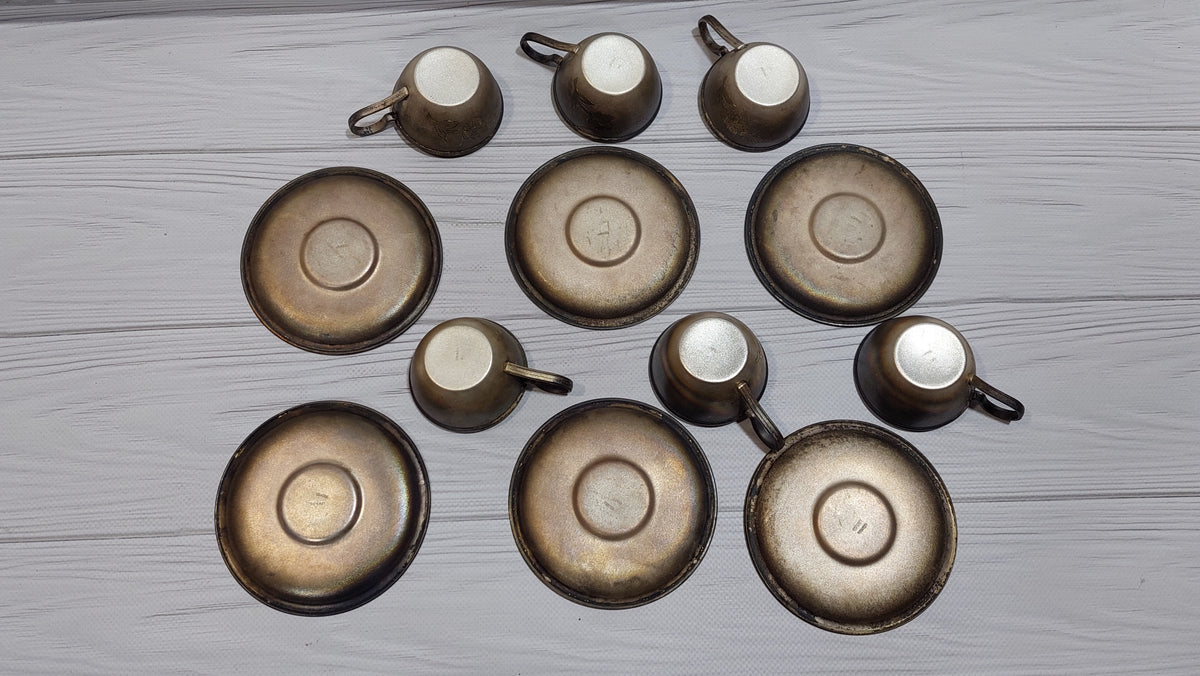 coffee service with silver and gold plated