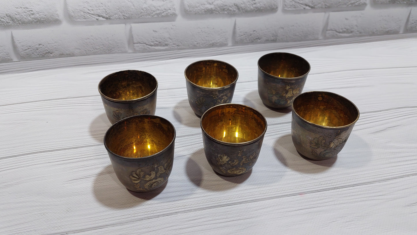 Beautiful vintage CUPS, silver and gold plated.