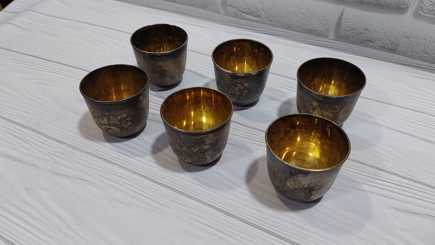 Beautiful vintage CUPS, silver and gold plated.