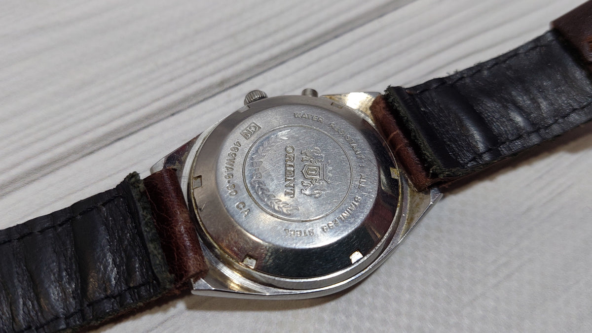 1980s ORIENT 3 Star Men's Watch Vintage Japanese Mechanical Automatic Wristwatch.
