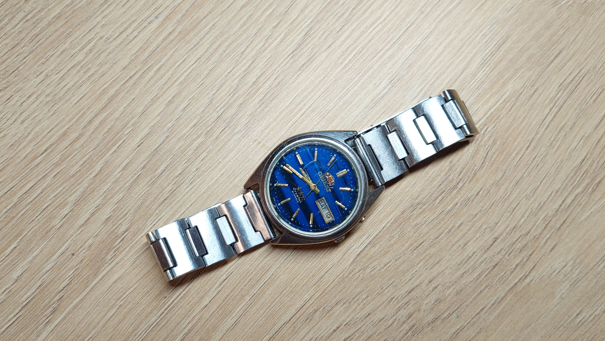 1980s ORIENT 3 Star Men's Watch Vintage Japanese Mechanical Automatic Wristwatch