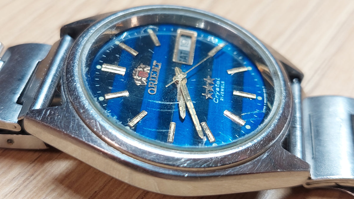 1980s ORIENT 3 Star Men's Watch Vintage Japanese Mechanical Automatic Wristwatch