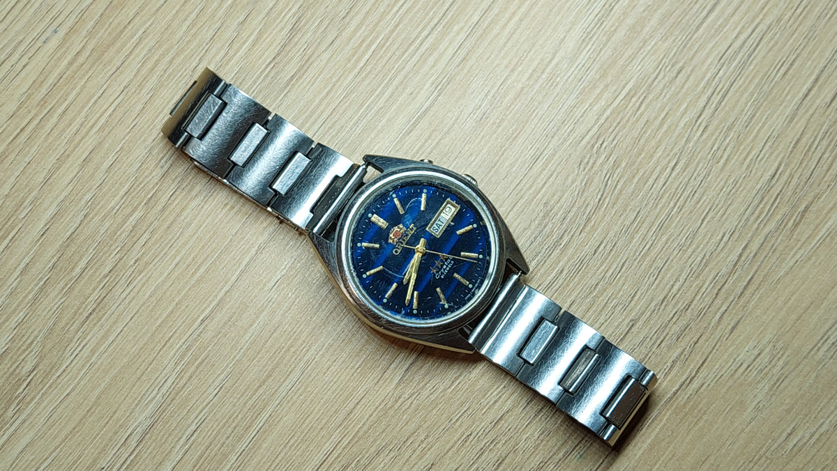 1980s ORIENT 3 Star Men's Watch Vintage Japanese Mechanical Automatic Wristwatch