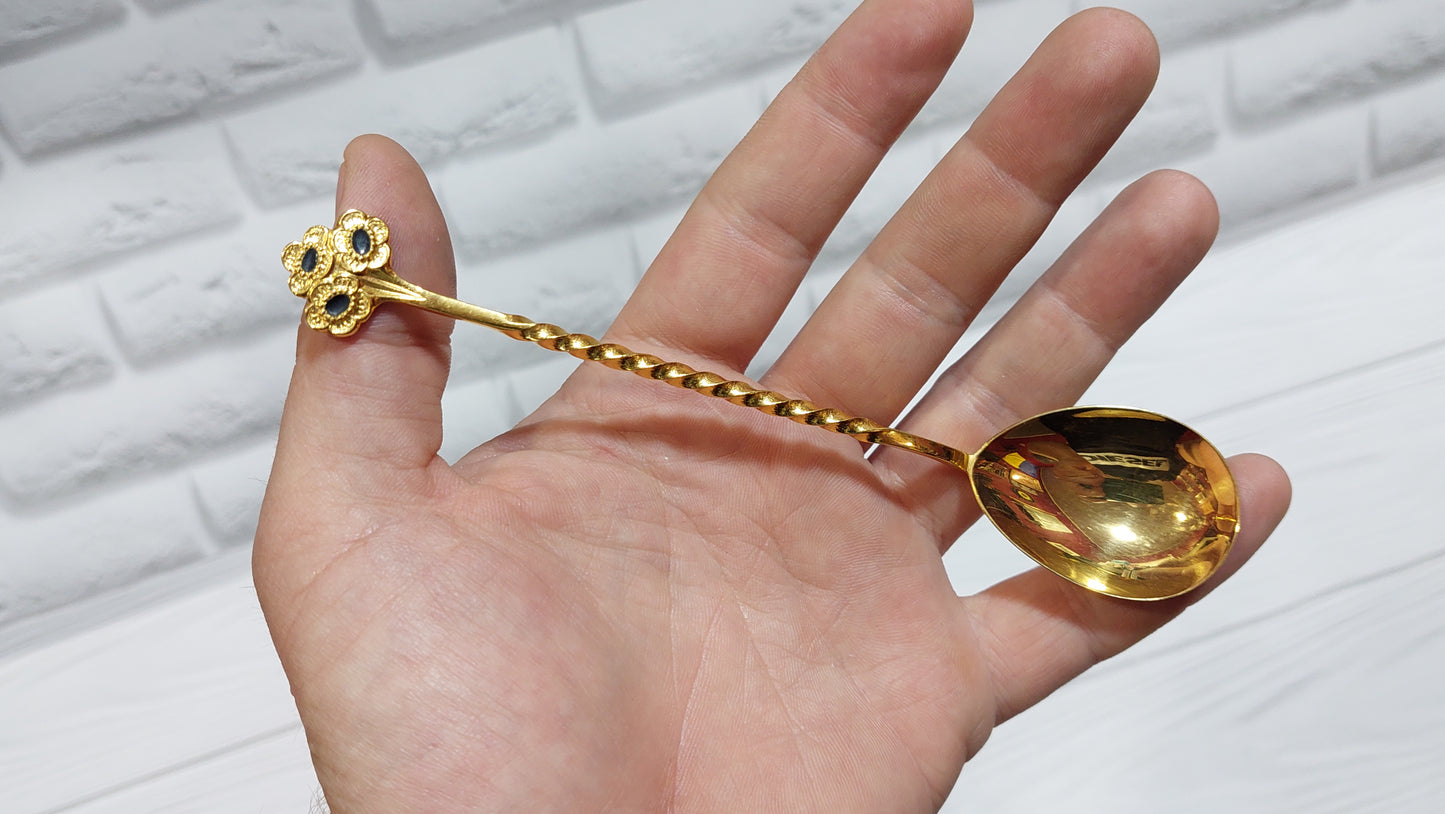 beautiful gilded teaspoon Tallinn factory