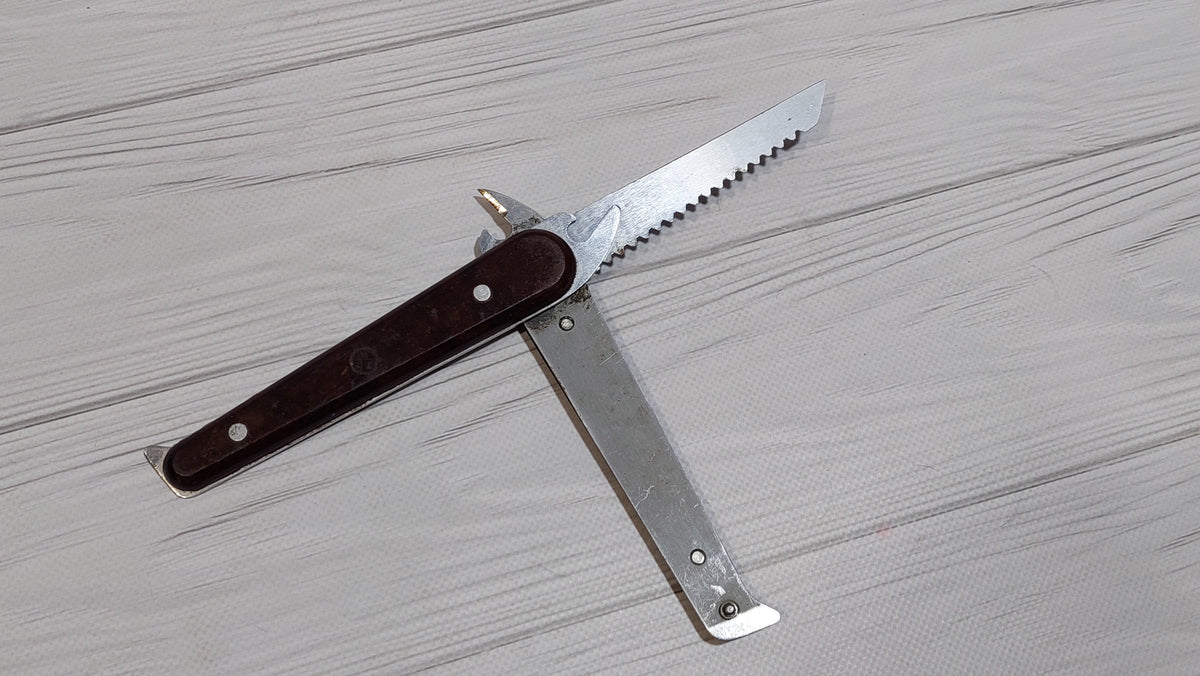 Vintage Folding Fish Knife, Folding Fisherman Knife, Bottle Opener, Camping Knife