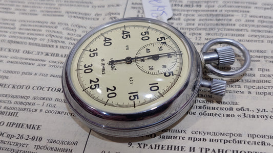 stopwatch Sports chronometer Agat - 60sec/30min - Vintage mechanical stopwatch - Ukraine