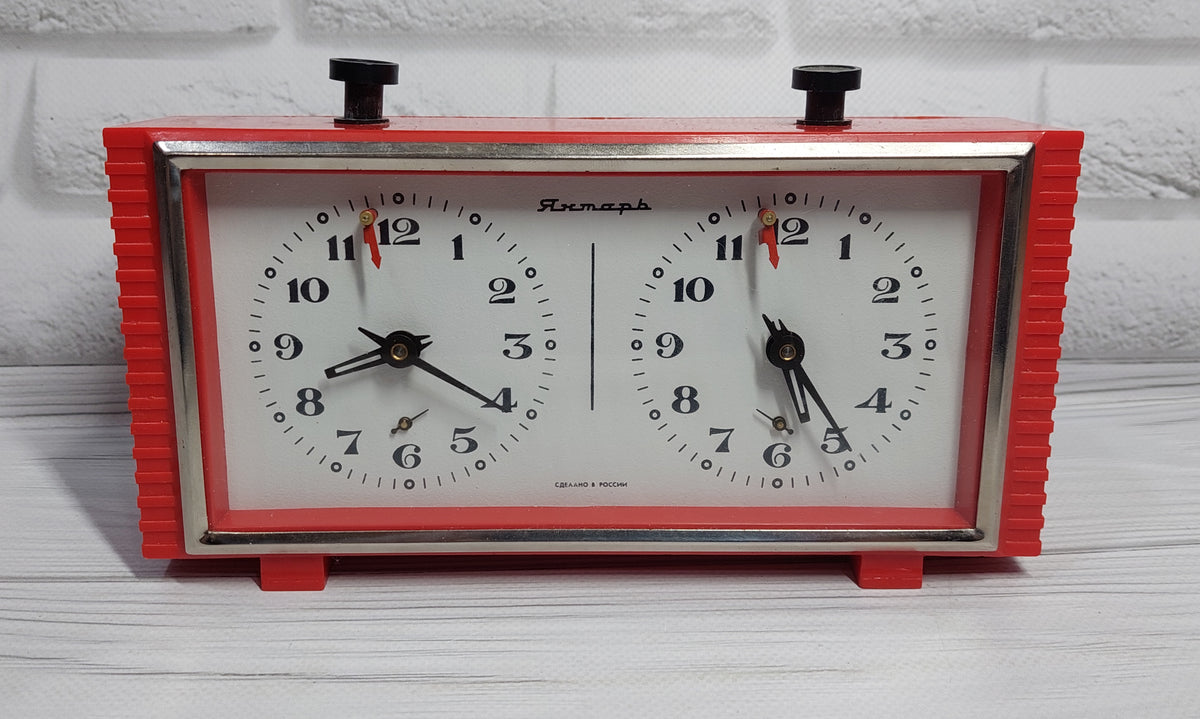 Soviet chess clock Chess timer Chess clock Amber Vintage CHESS CLOCK Tournament clock Soviet mechanical chess clock