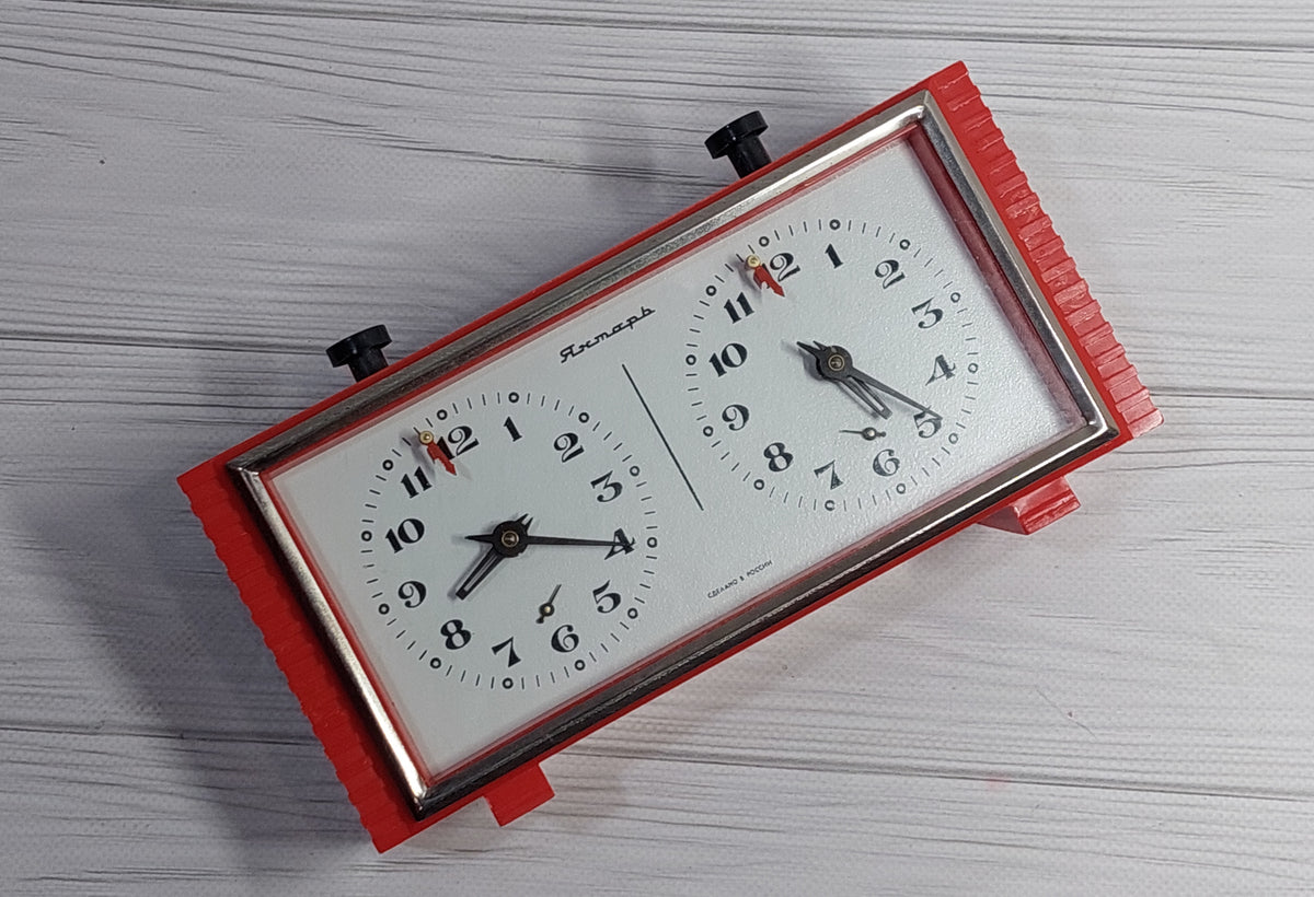 Soviet chess clock Chess timer Chess clock Amber Vintage CHESS CLOCK Tournament clock Soviet mechanical chess clock