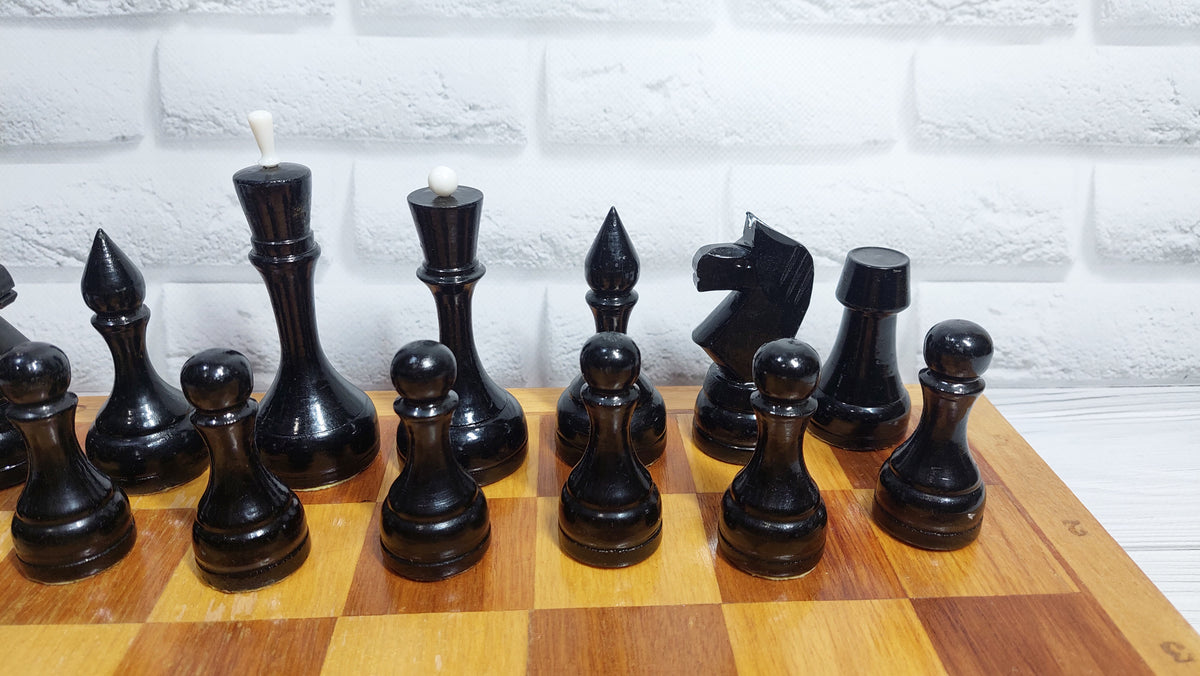 Wooden chess from the 80s Lviv in good condition.