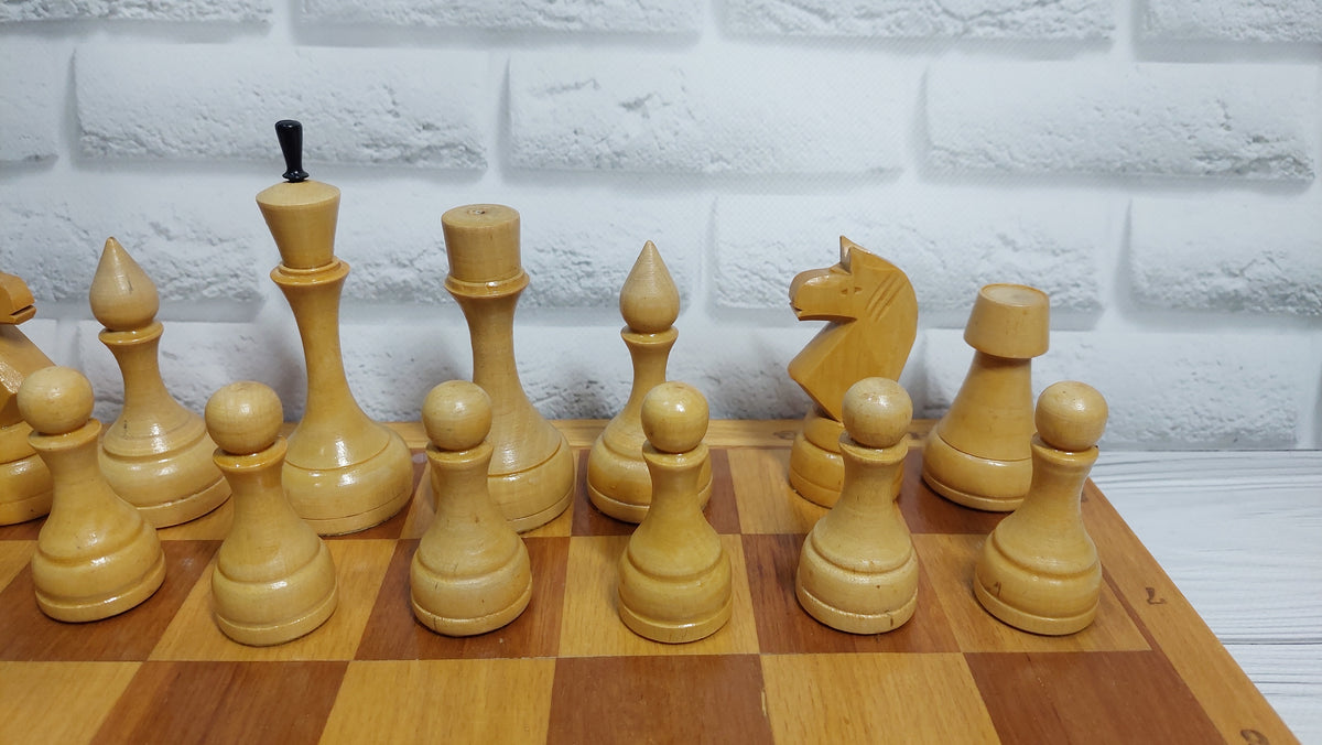 Wooden chess from the 80s Lviv in good condition.