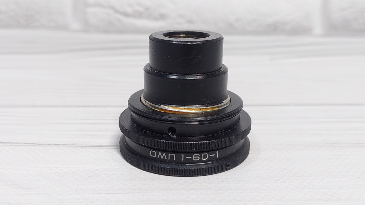 RARE Sharp OMP 1-60-1 60mm f/4.5 USSR Micro Macro 14.8x lens M39 BeLOMO