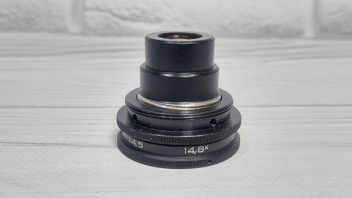 RARE Sharp OMP 1-60-1 60mm f/4.5 USSR Micro Macro 14.8x lens M39 BeLOMO