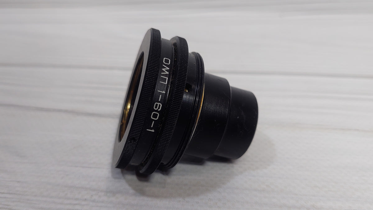 RARE Sharp OMP 1-60-1 60mm f/4.5 USSR Micro Macro 14.8x lens M39 BeLOMO