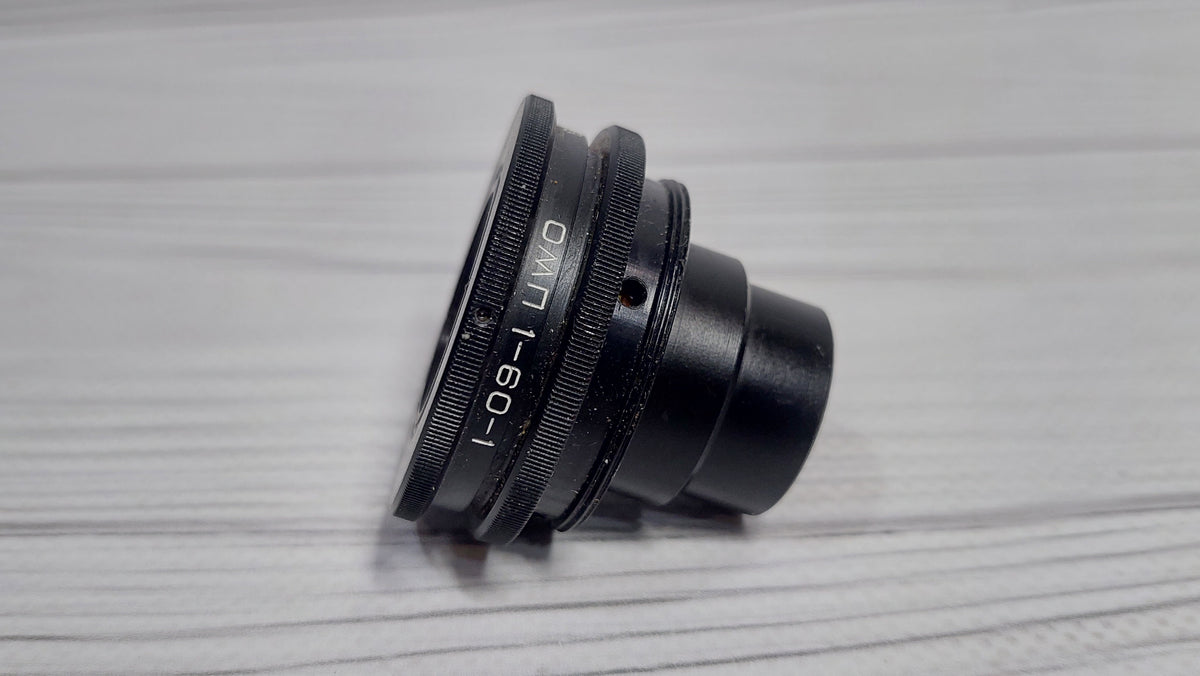 RARE Sharp OMP 1-60-1 60mm f/4.5 USSR Micro Macro 14.8x lens M39 BeLOMO