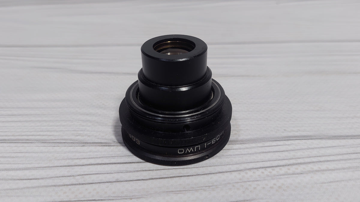 RARE Sharp OMP 1-60-1 60mm f/4.5 USSR Micro Macro 14.8x lens M39 BeLOMO
